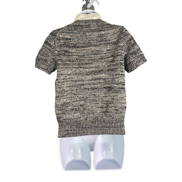 Kate Spade New York Womens Pullover Sweater Gray Marled Detachable Collar Bow S - Picture 3 of 9